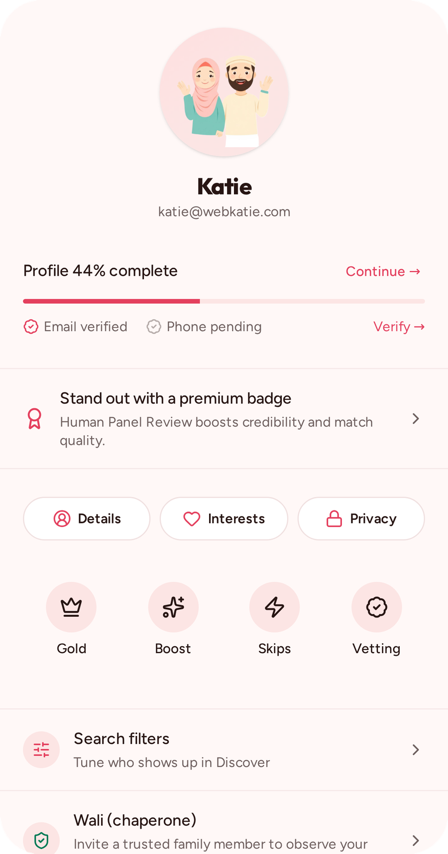Verified profile